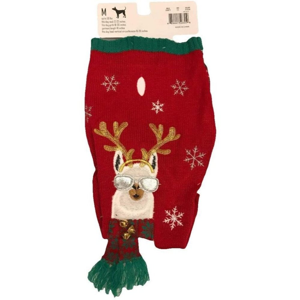 33 Degrees Pet Ugly Christmas Lama Dog Sweater Size Medium